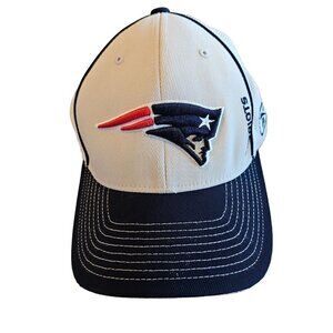 New England Patriots NFL White Blue Authentic Sideline RBK Equipment Cap Hat